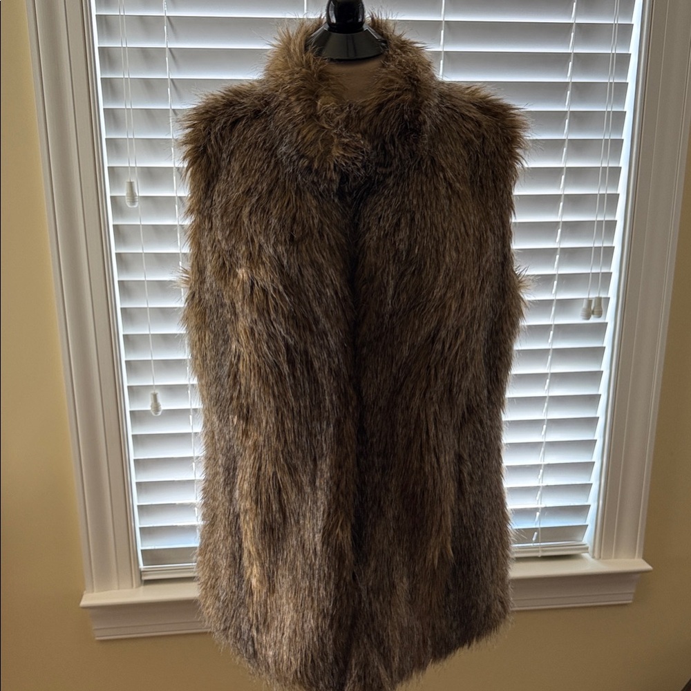 Rachel Zoe Faux Fur Vest in Rich Brown